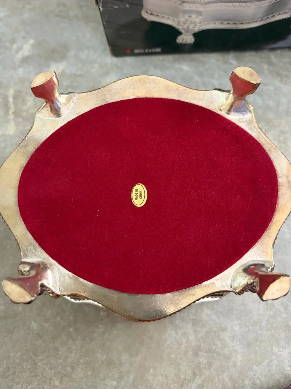 Vintage International Silver Co. Footed Jewelry Box